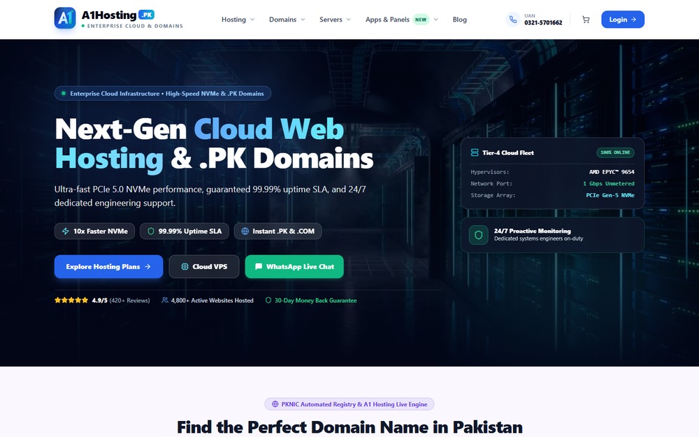 A1 Hosting PK case study — custom SaaS and AI automation project by NexGen